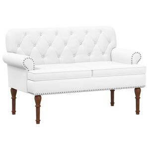 vidaXL Loungebank met knopencomfort Wit 120 x 65 x 77 cm Kunstleer