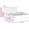 vidaXL Bedframe met hoofdeinde Beton 160 x 200 cm Massief grenenhout