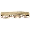 vidaXL Buiten bankenset 9 st Wit en Beige Massief Acaciahout