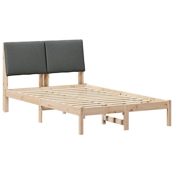 vidaXL Bedframe Bruin en donkergrijs 120 x 200 cm Massief grenenhout
