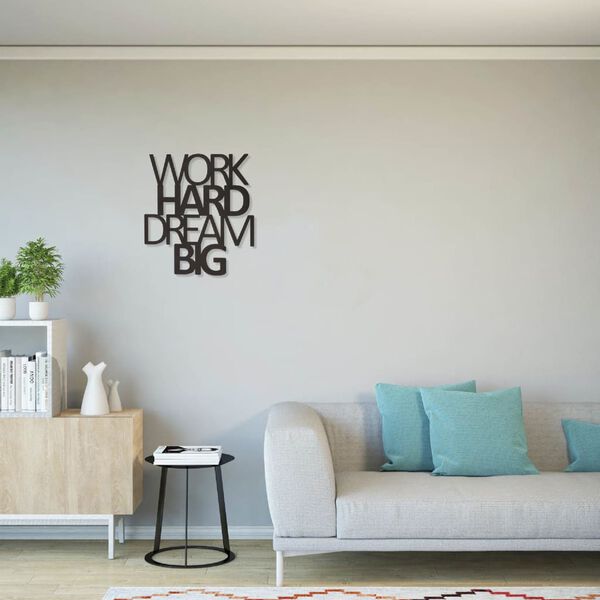 Homemania Wanddecoratie Words 65x70 cm staal zwart