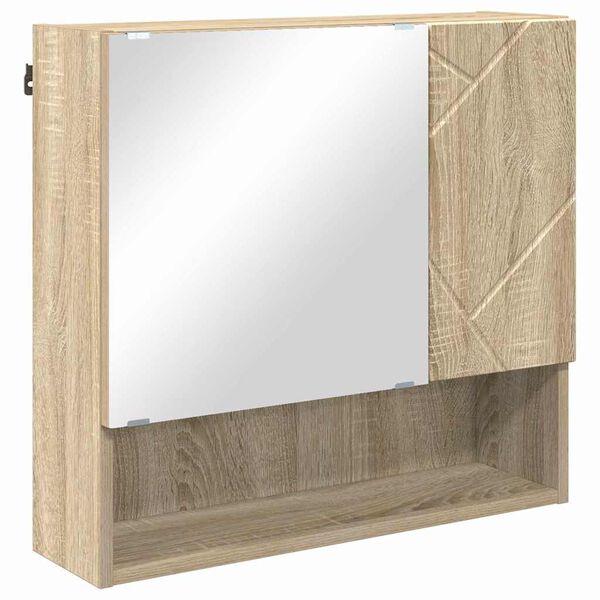 vidaXL Spiegelkast Sonoma eiken 59 x 17 x 55 cm Bewerkt hout
