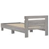 vidaXL Bedframe met hoofdbord bewerkt hout grijs sonoma 75x190 cm