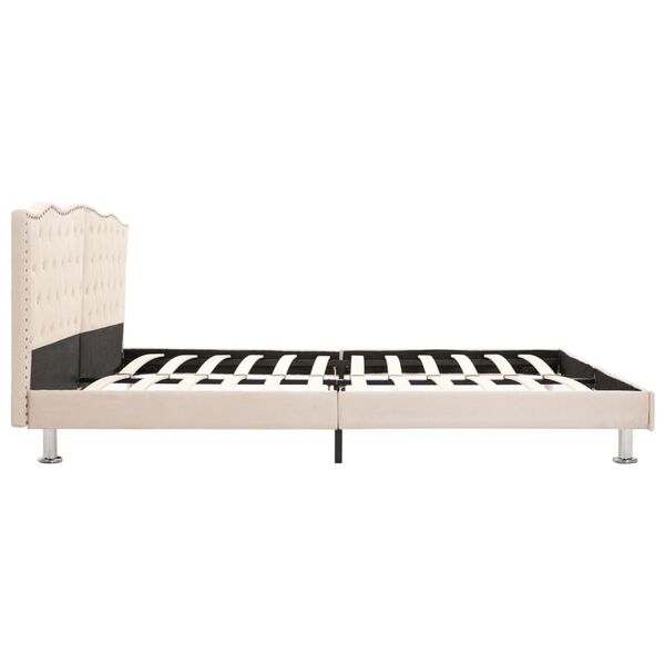 vidaXL Bed met matras stof beige 180x200 cm