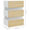 326846 vidaXL Nachtkastje LED 45x35x67 cm bewerkt hout wit
