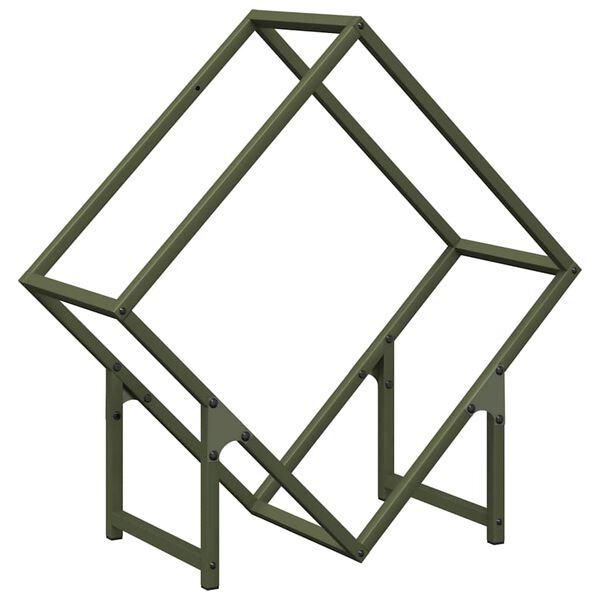 vidaXL Brandhoutrek 60x25x60 cm koudgewalst staal olijfgroen