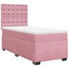 vidaXL Boxspring met matras fluweel roze 80x200 cm