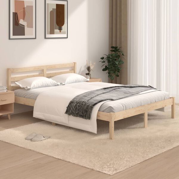 vidaXL Bedframe massief grenenhout 120x190 cm