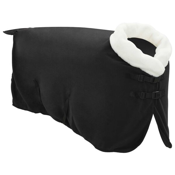 vidaXL Paardendeken Zwart 75 cm Polar fleece