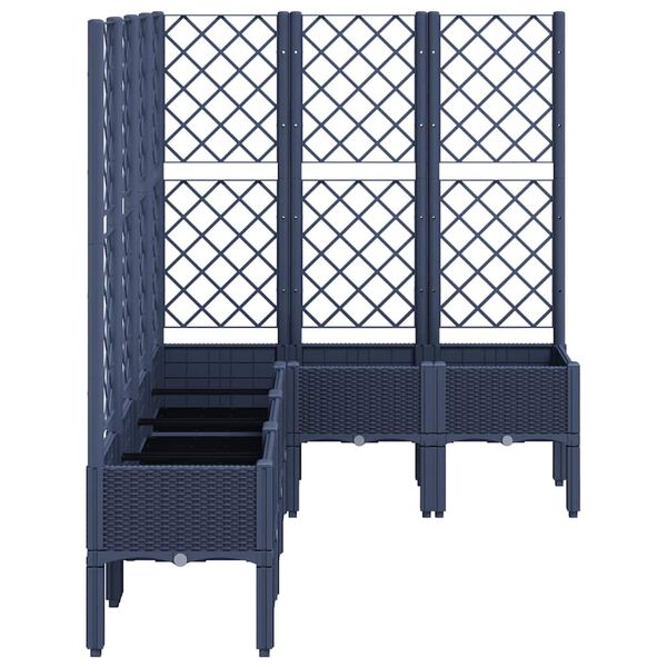 vidaXL Plantenbak met latwerk 160x120x142 cm polypropeen blauwgrijs