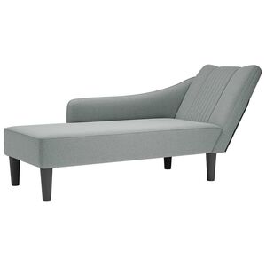 vidaXL Chaise longue met rechterarmleuning stof lichtgrijs