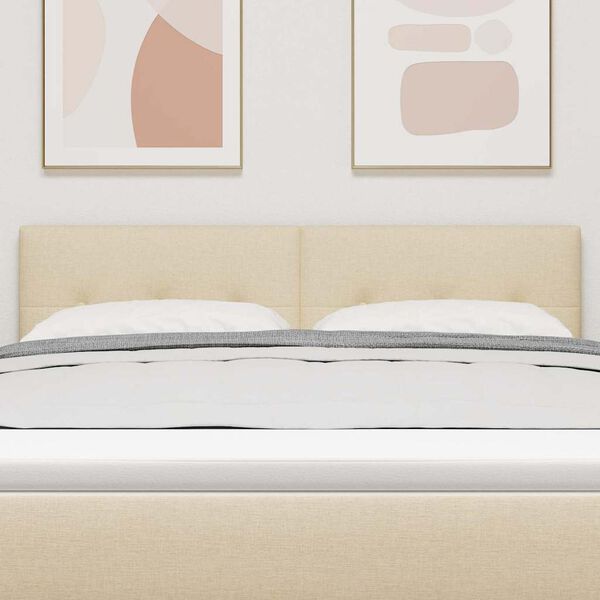 vidaXL LED Hoofdbord met LED-striplichten Cr&egrave;me 160 cm Polyester