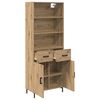 vidaXL Hoge kast Artisan Eiken 69,5 x 34 x 180 cm Bewerkt hout
