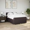 vidaXL Boxspring met matras stof donkerbruin 140x190 cm