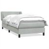 vidaXL Boxspring met matras fluweel lichtgrijs 90x220 cm