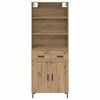 vidaXL Hoge kast Artisan Eiken 69,5 x 34 x 180 cm Bewerkt hout