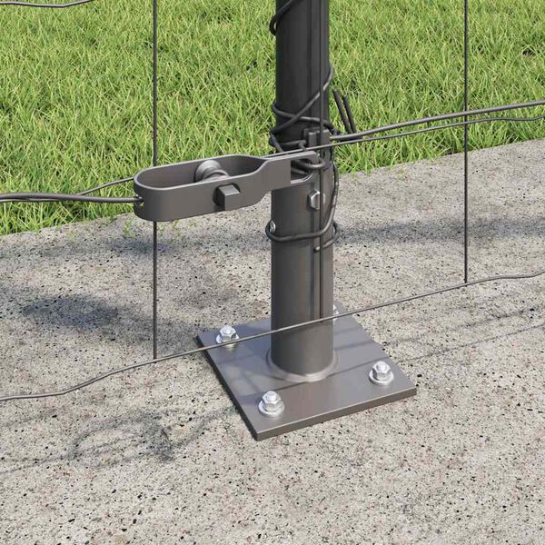 vidaXL Hek met Paal Grijs 1,2 x 25 m Staal