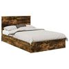 vidaXL Opslag bed met lade Gerookt eiken 120 x 200 cm Bewerkt hout