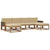 vidaXL Buiten bankenset met kussen 6 pcs Natuurlijk en Beige