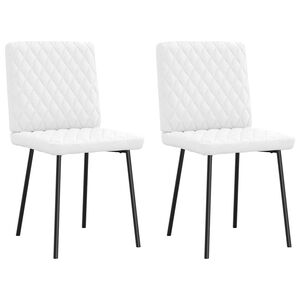 vidaXL Eetkamerstoelen 2 st kunstleer wit