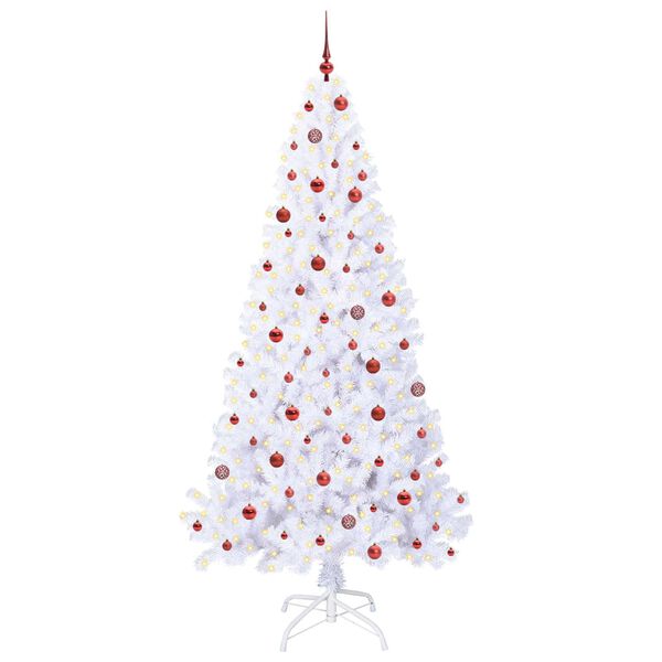 vidaXL Kunstkerstboom met 300 LED Wit 240 cm PVC en staal