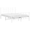 vidaXL Bedframe met hoofd- en voeteneinde metaal wit 140x200 cm