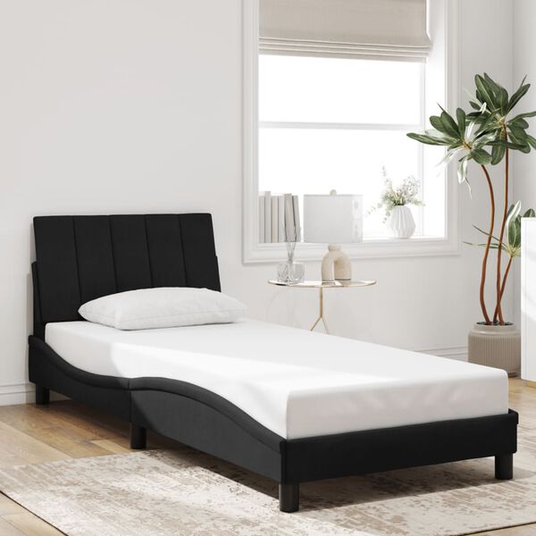 vidaXL Bedframe zonder matras "Hanko" fluweel zwart 90x190 cm