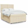 vidaXL Boxspring met matras stof cr&egrave;mekleurig 140x190 cm