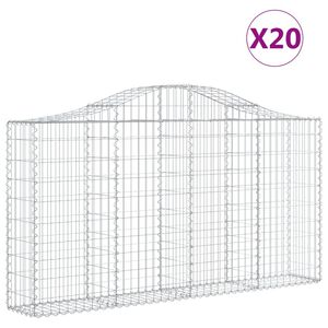 vidaXL Schanskorven 20 st gewelfd 200x30x100/120 cm ijzer