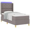 vidaXL Boxspringbed met matras met hoofdeinde Taupe 140 x 200 cm Stof