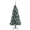 vidaXL Artificial Pre-lit Kerstboom met Bal Set Groen 150 cm PET