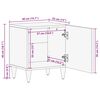 vidaXL Nachtkastjes 2 st 40x33x46 cm massief mangohout lichtgrijs