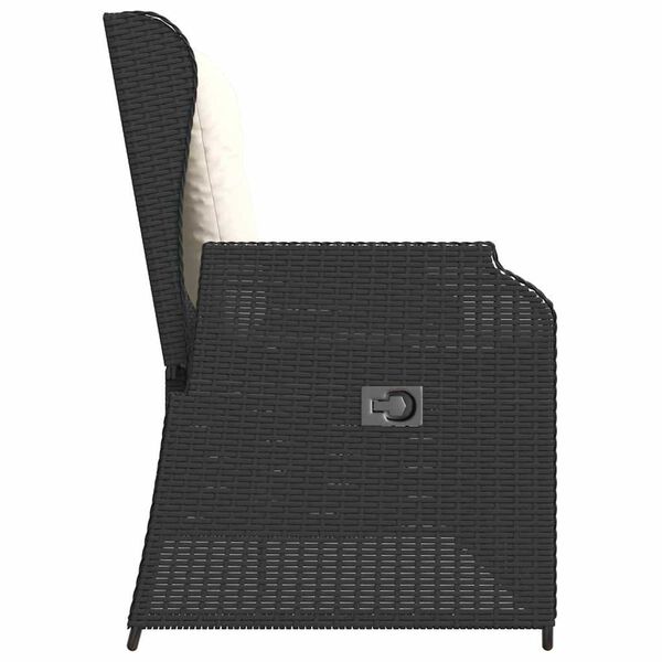 vidaXL Tuinbank met kussen Zwart Poly riet