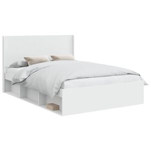 vidaXL Bedframe met opbergruimte en hoofdbord 2 st Bewerkt hout