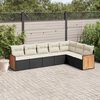 vidaXL 7-delige Loungeset met kussens poly rattan zwart