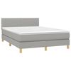 vidaXL Boxspring met matras stof lichtgrijs 140x190 cm