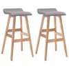 vidaXL Barstoelen 2 st stof lichtgrijs