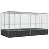 vidaXL Voli&egrave;re met verlengstuk zilver 418x207x212 cm staal