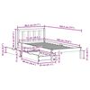 vidaXL Bedframe zonder matras massief grenenhout wit 75x190 cm