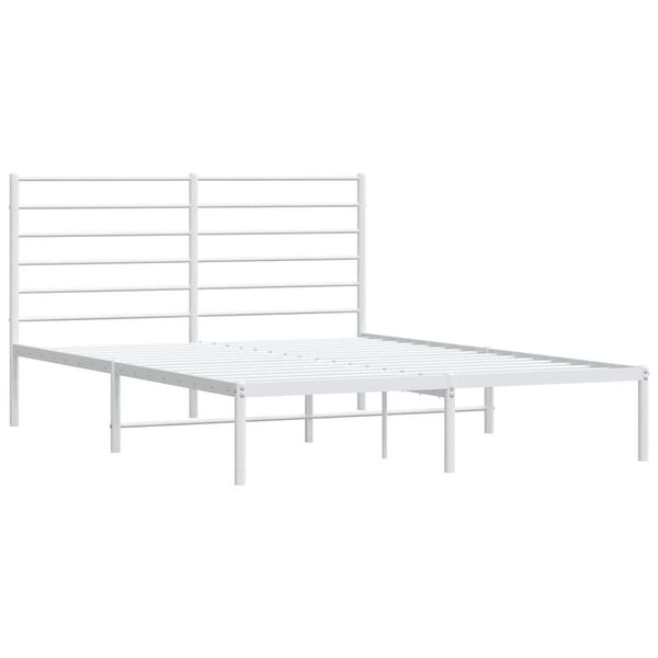 vidaXL Bedframe met hoofdbord metaal wit 120x190 cm
