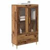 vidaXL Highboard Oud Hout 69,5 x 31 x 115 cm Geengineerd Hout en Glas