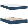 vidaXL Bedframe met matras met matras 2 pcs Blauw Stof