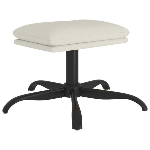 vidaXL Voetenbank 60x60x36 cm fluweel crèmewit