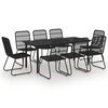 vidaXL 9-delige Tuinset poly rattan en glas