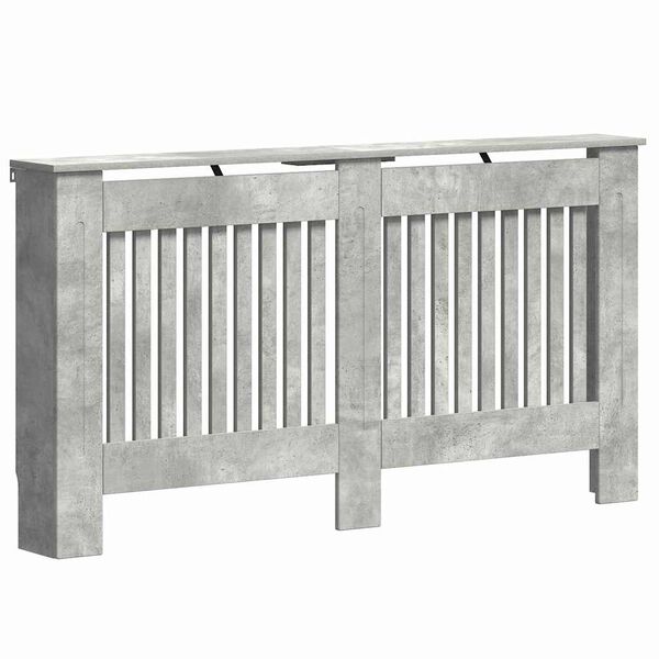 vidaXL Radiatorafdekking Beton Grijs 152 x 19 x 81,5 cm Bewerkt hout