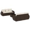 vidaXL 7-delige Loungeset met kussens poly rattan bruin