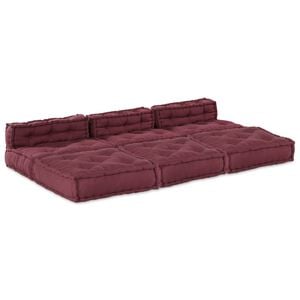 vidaXL Modulair Sofabet Stof Bordeaux 210 x 140 x 56 cm