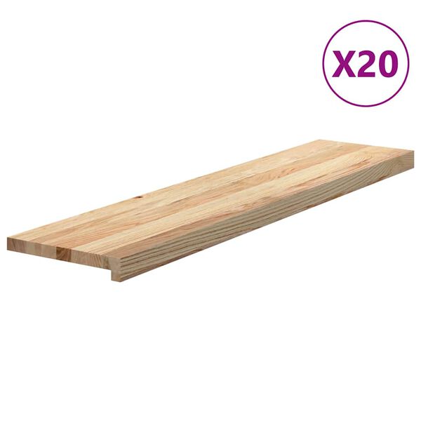 vidaXL Traptreden 20 st 110x30x2 cm onbehandeld massief eikenhout