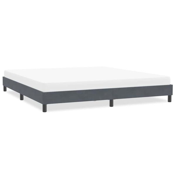 vidaXL Bedframe zonder matras 200x220 cm fluweel donkergrijs