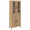 vidaXL Highboard Artisan Eiken 69,5 x 34 x 180 cm Bewerkt hout